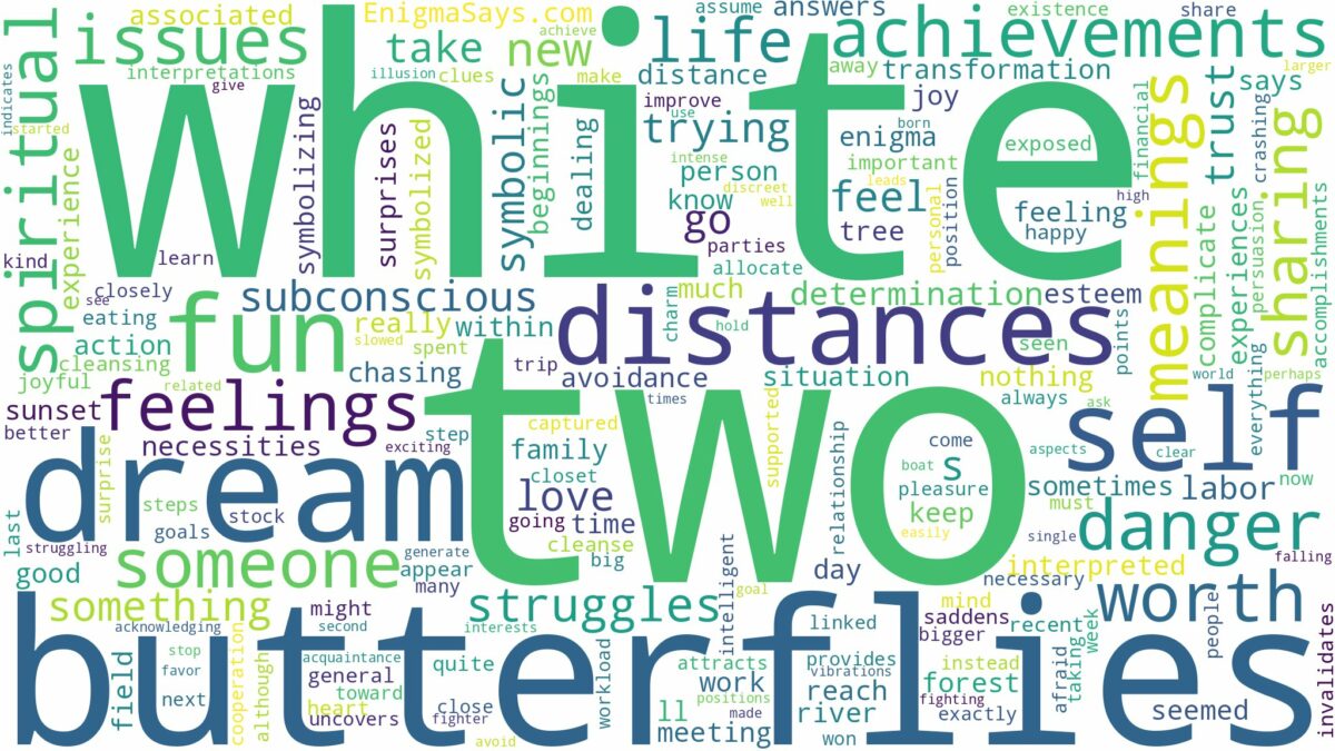 dream about two white butterflies and related dreams with their meanings in a word cloud