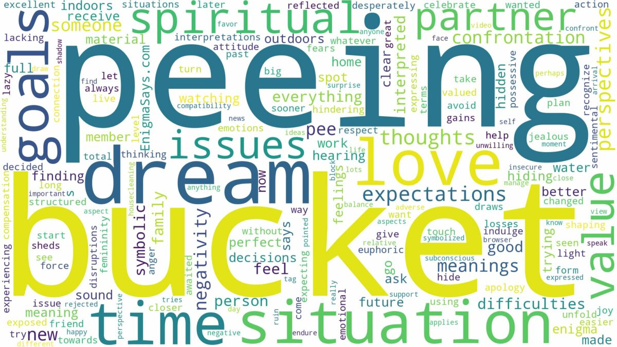 dream of peeing in a bucket and related dreams with their meanings in a word cloud