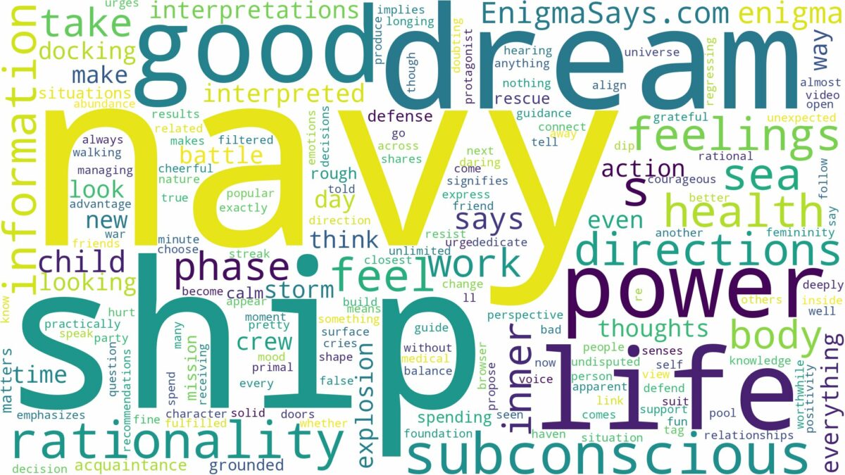 dream about a navy ship and related dreams with their meanings in a word cloud