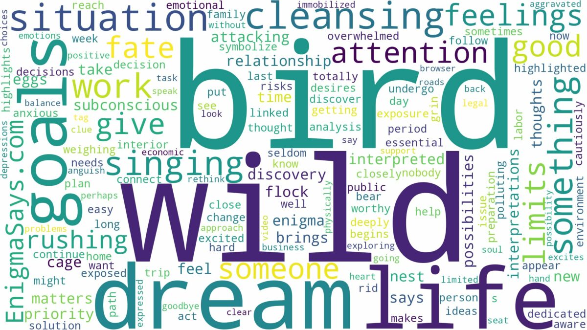 dream about wild bird and related dreams with their meanings in a word cloud