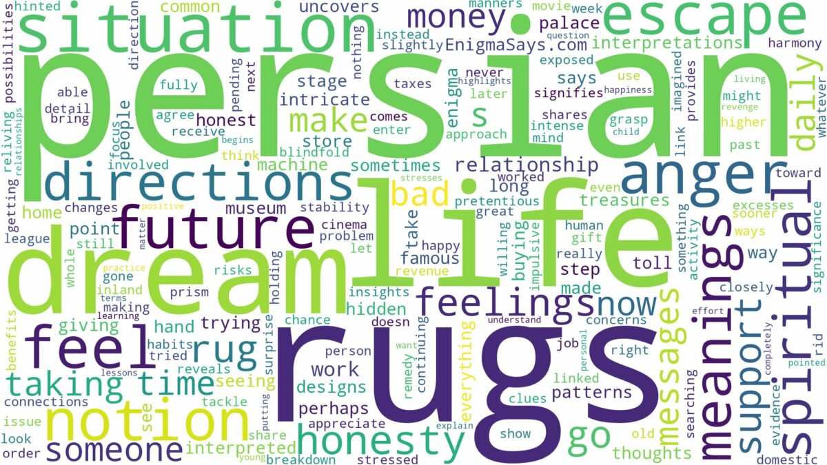 dream about persian rugs and related dreams with their meanings in a word cloud