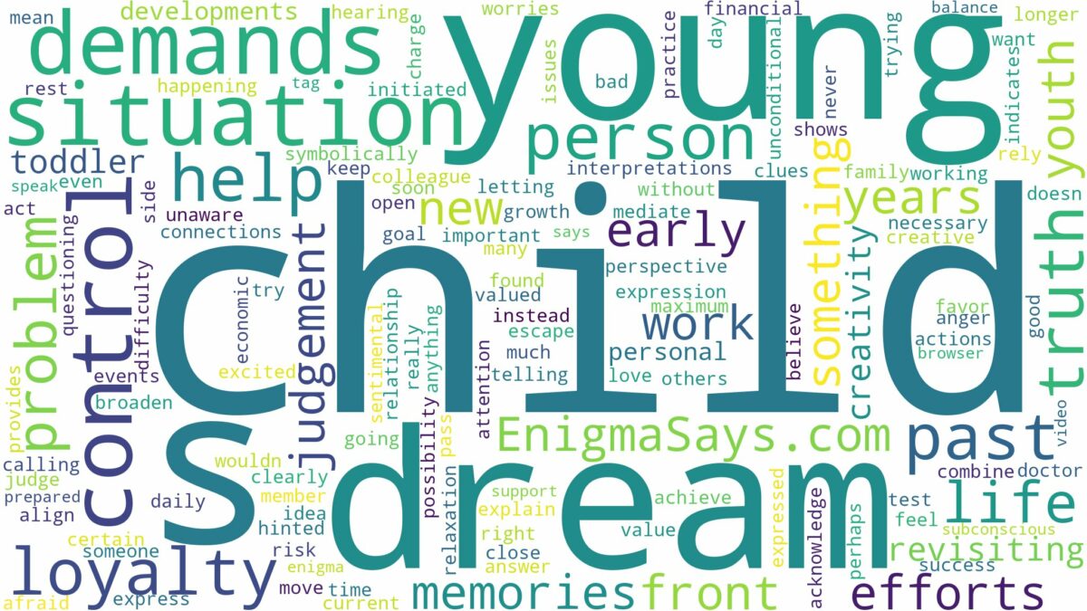 dreaming about your child being young again and related dreams with their meanings in a word cloud