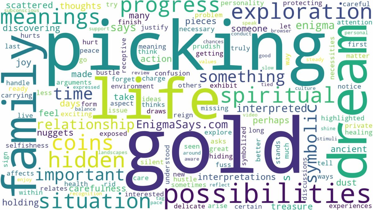 dream of picking gold and related dreams with their meanings in a word cloud