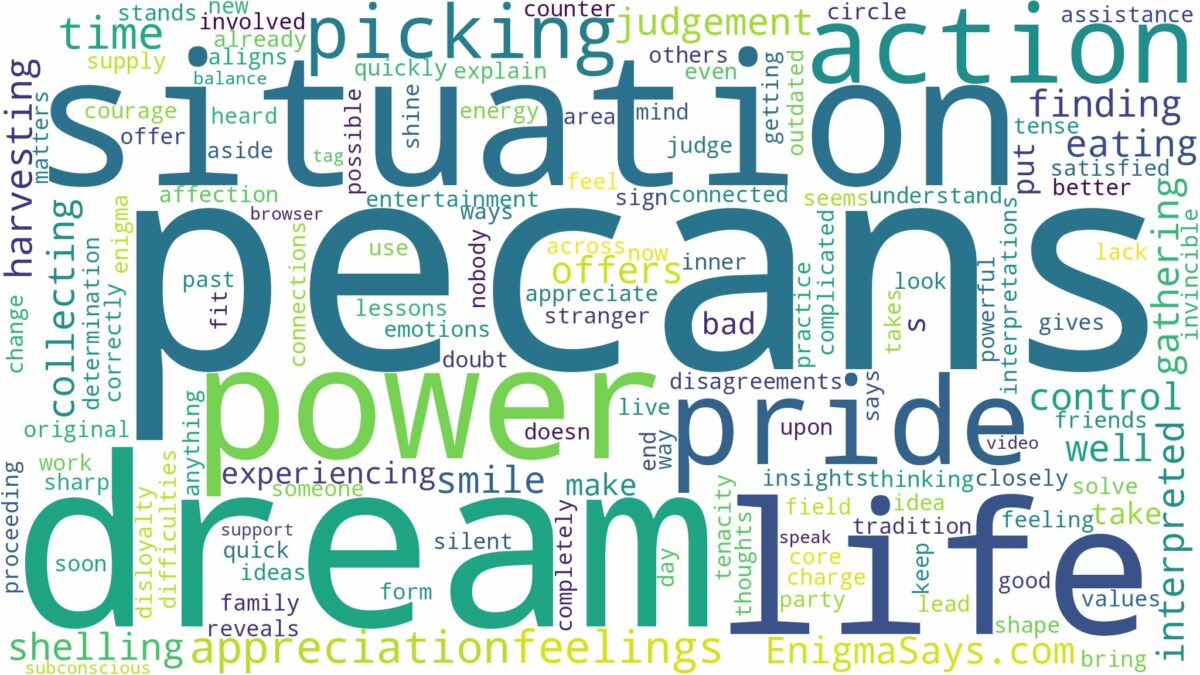 dream of picking pecans and related dreams with their meanings in a word cloud