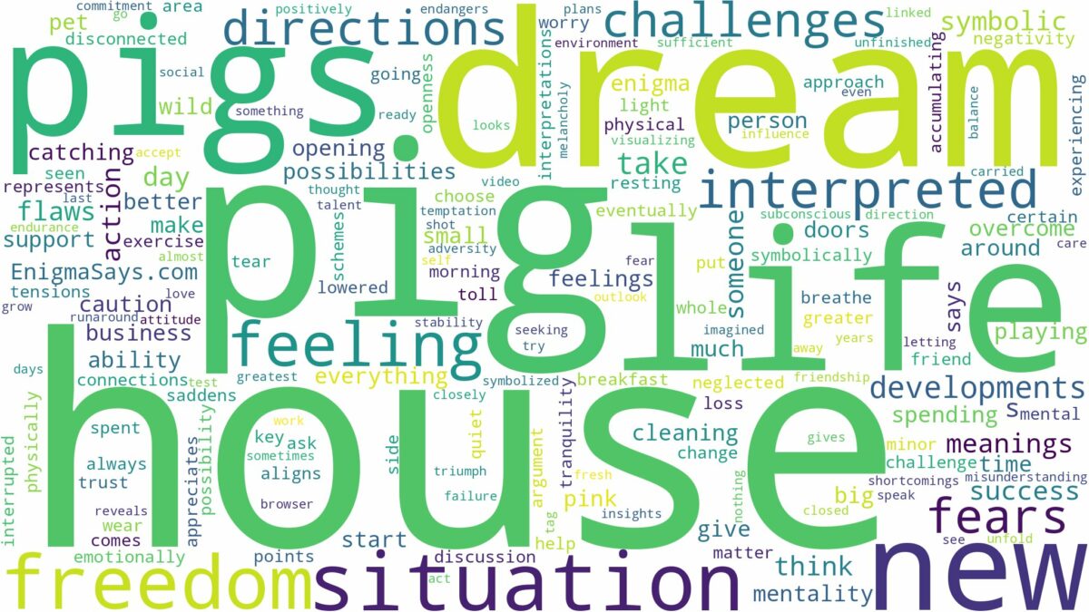 dream about pig in house and related dreams with their meanings in a word cloud