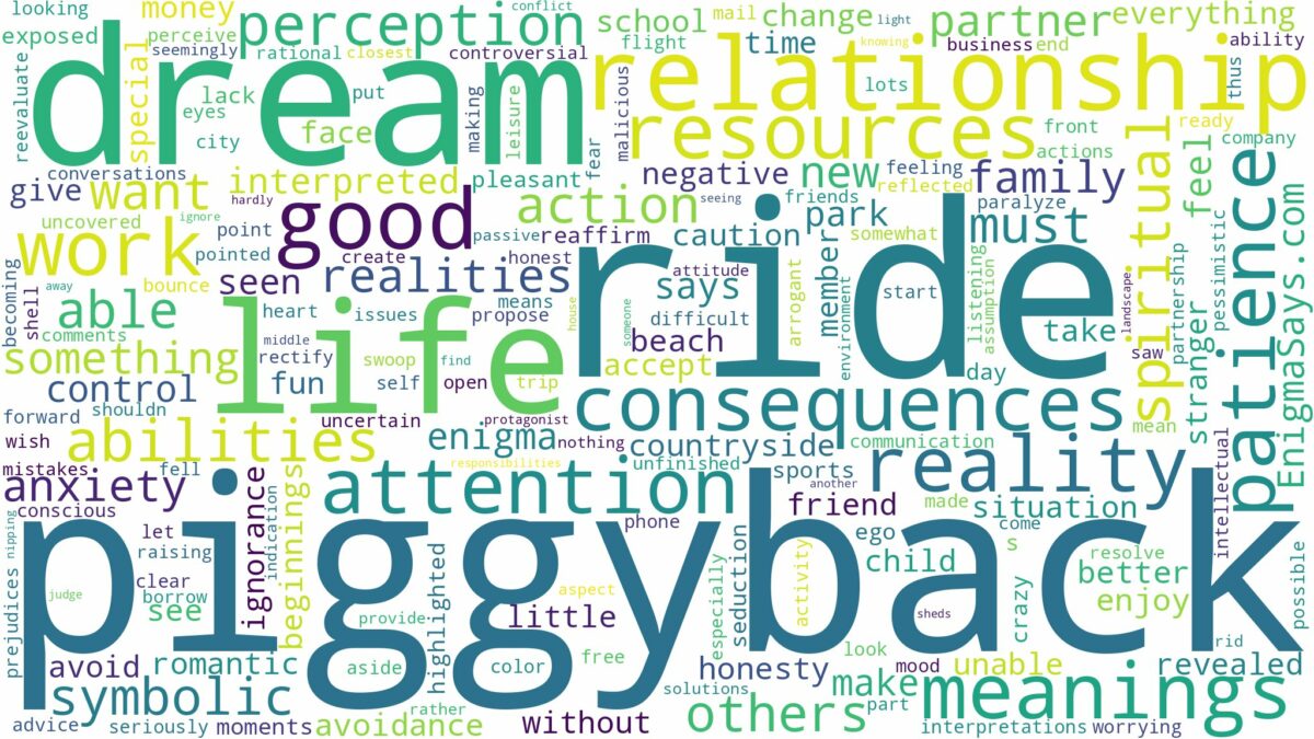 dream about piggyback ride and related dreams with their meanings in a word cloud