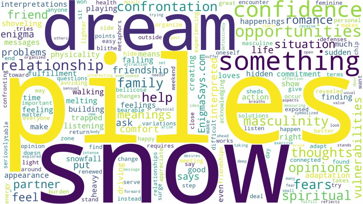 dreams about piles of snow and related dreams with their meanings in a word cloud