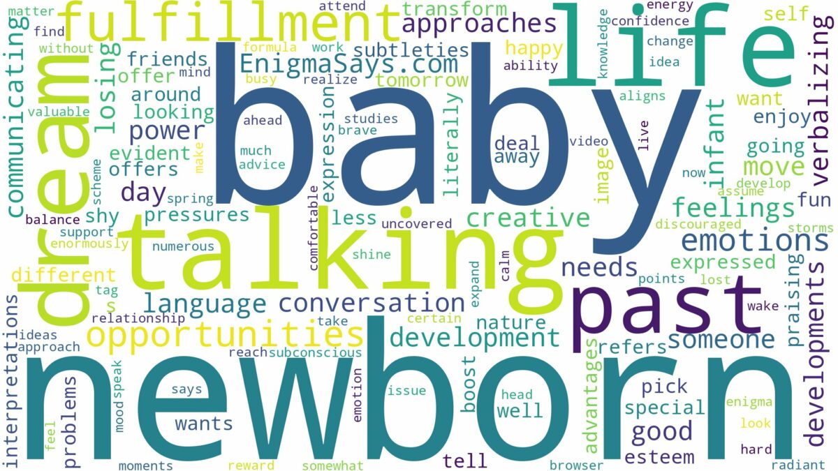 dreaming about a newborn baby talking and related dreams with their meanings in a word cloud