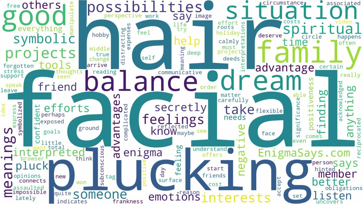 dreaming of plucking facial hair and related dreams with their meanings in a word cloud