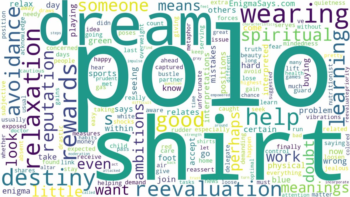 dream about polo shirt and related dreams with their meanings in a word cloud