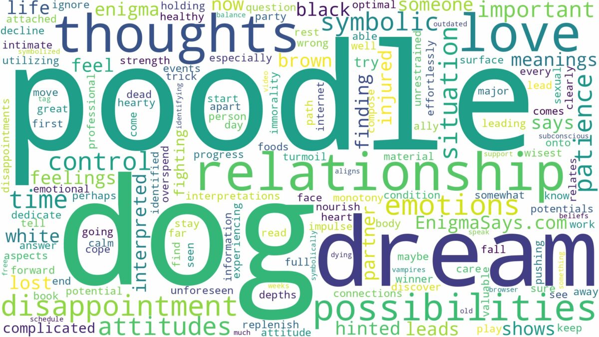 dream about poodle dog and related dreams with their meanings in a word cloud