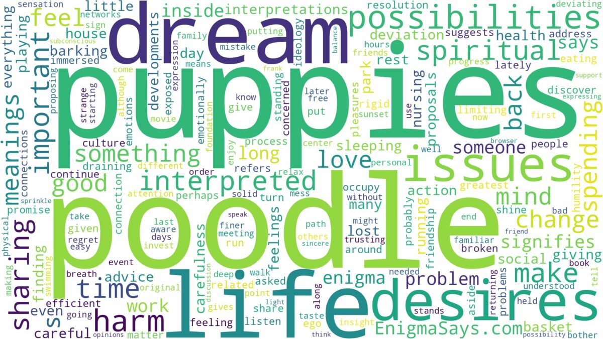 dream about poodle puppies and related dreams with their meanings in a word cloud