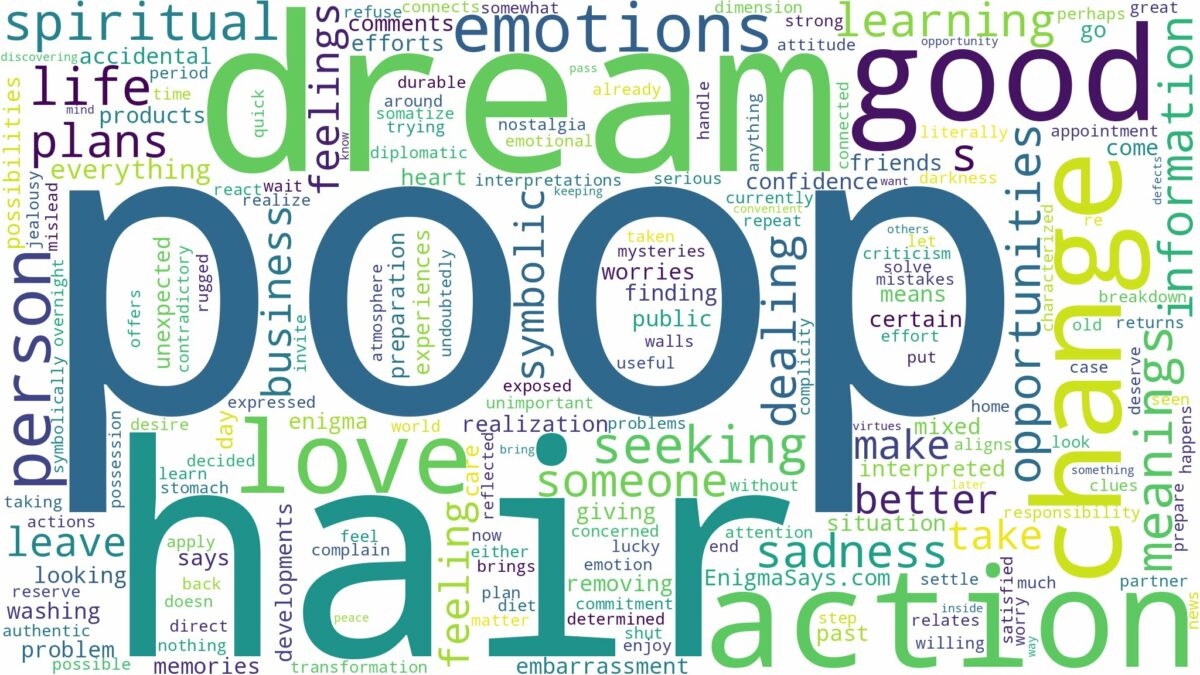 dream about poop in hair and related dreams with their meanings in a word cloud