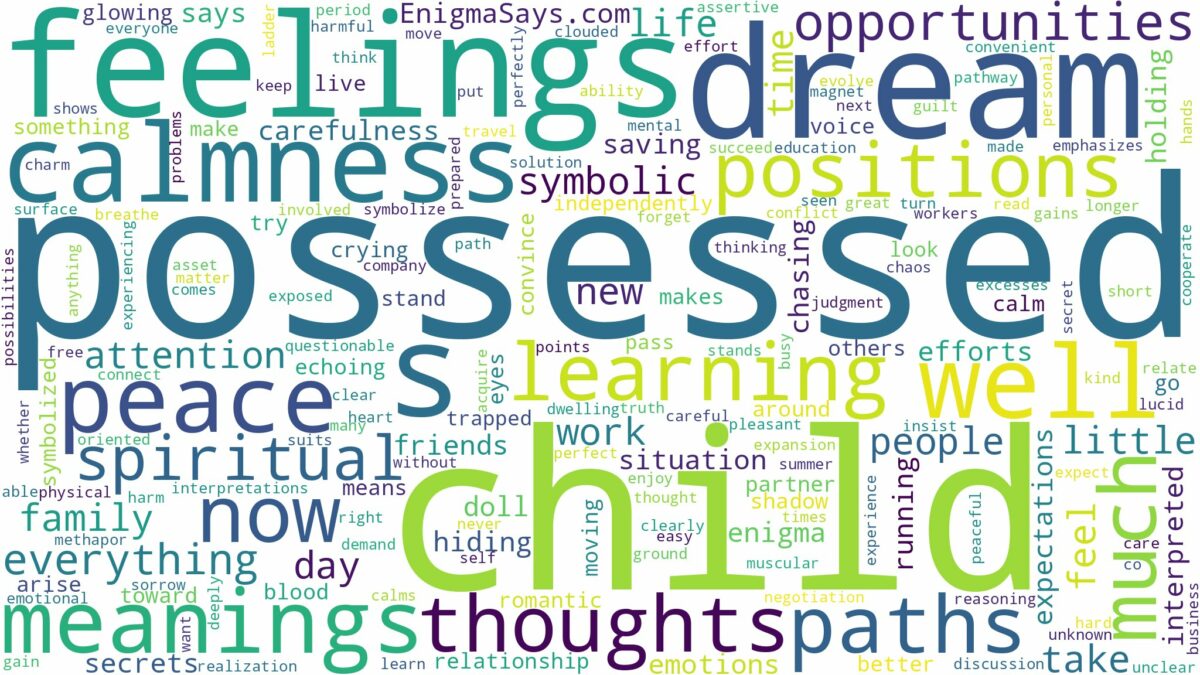 dream about possessed child and related dreams with their meanings in a word cloud