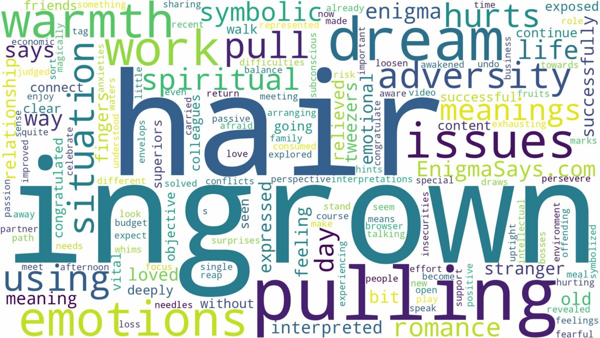 dreaming of pulling out ingrown hair and related dreams with their meanings in a word cloud