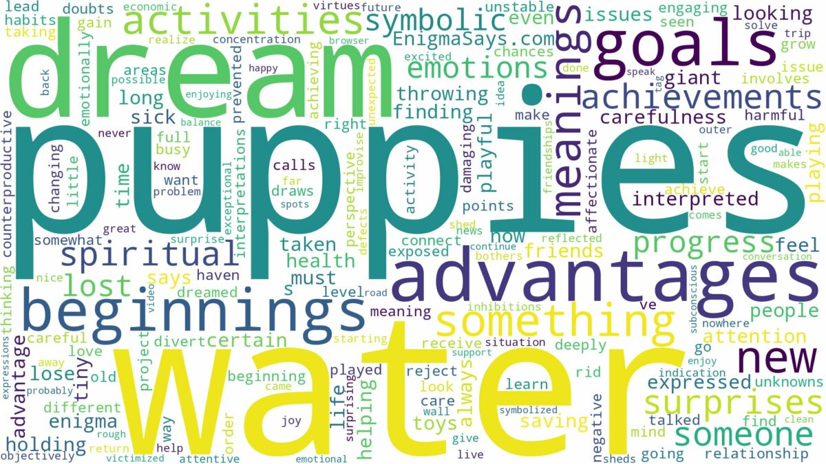 dreams about puppies in water and related dreams with their meanings in a word cloud