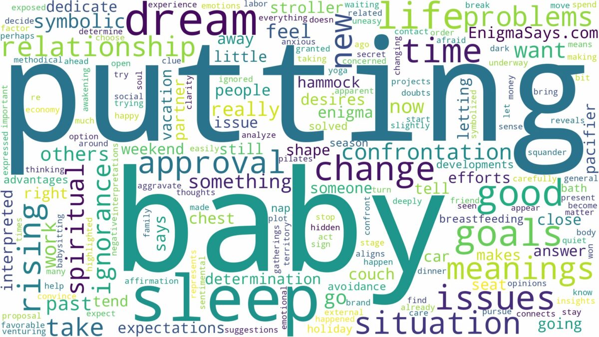 dreaming of putting baby to sleep and related dreams with their meanings in a word cloud