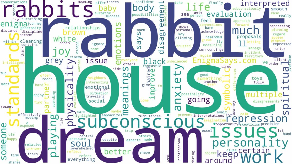 dream about rabbit in house and related dreams with their meanings in a word cloud