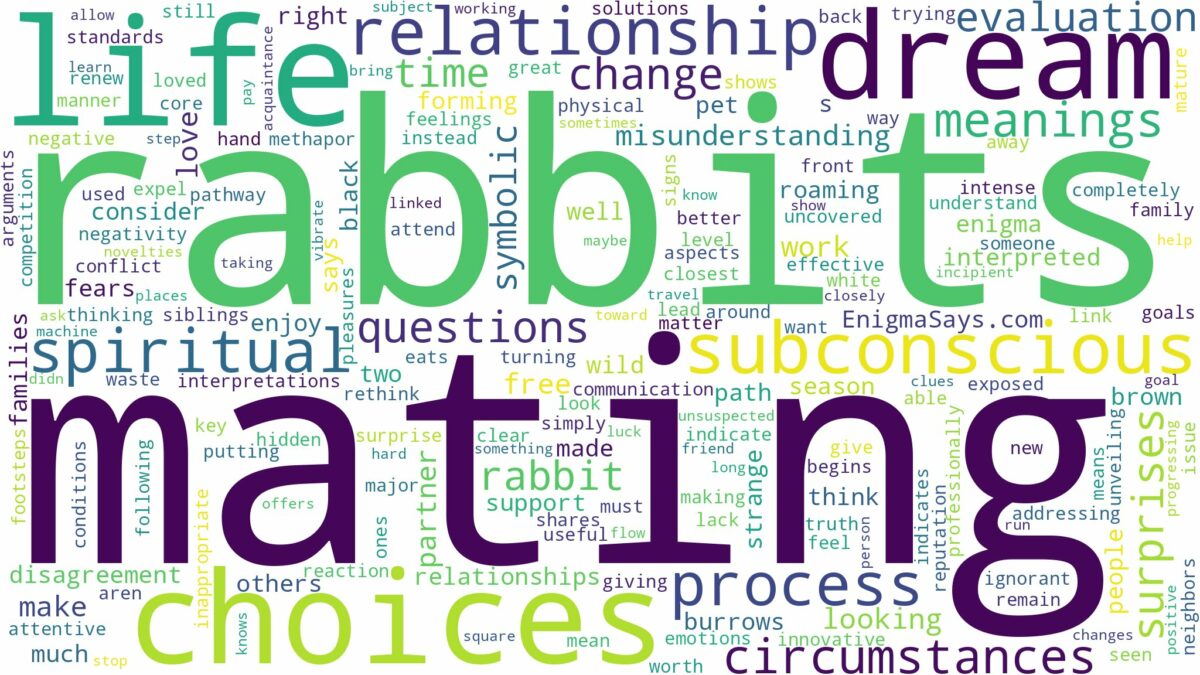 dreams about rabbits mating and related dreams with their meanings in a word cloud