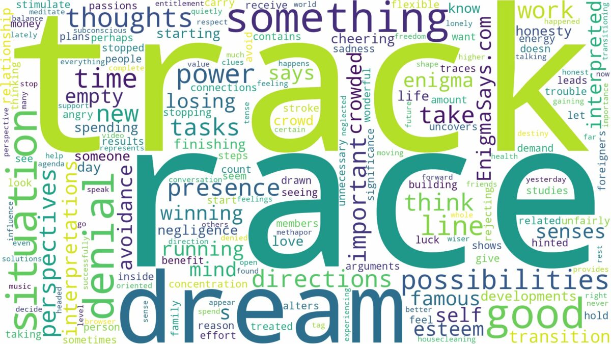 dream about race track and related dreams with their meanings in a word cloud