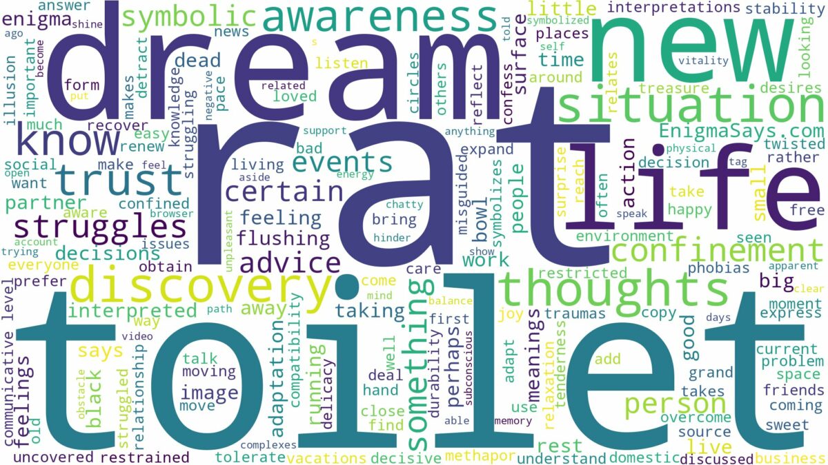 dream about rat in toilet and related dreams with their meanings in a word cloud