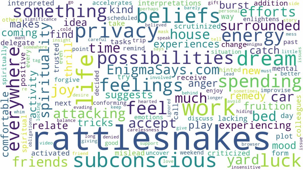 dreams about rattlesnakes everywhere and related dreams with their meanings in a word cloud