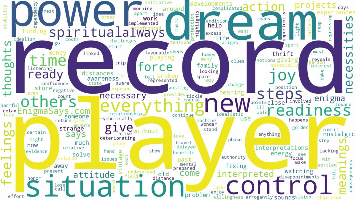 dream about record player and related dreams with their meanings in a word cloud