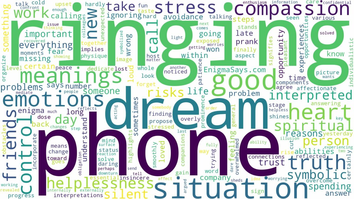 dream of ringing phone and related dreams with their meanings in a word cloud