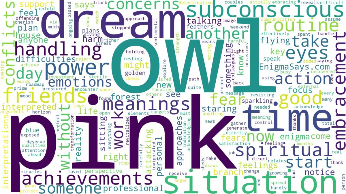 dream about a pink owl and related dreams with their meanings in a word cloud