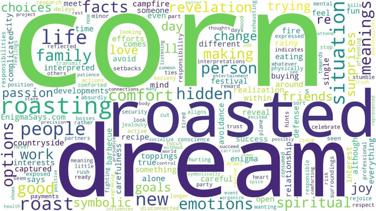 dream about roast corn and related dreams with their meanings in a word cloud