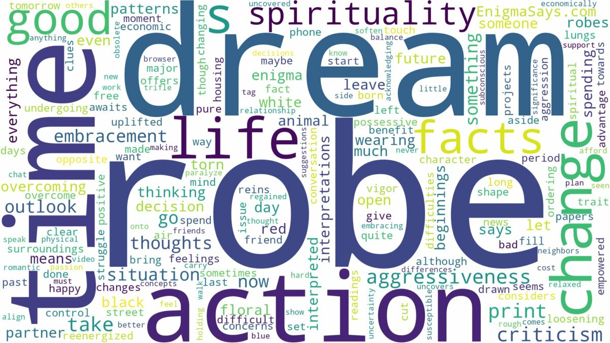 dream about robe and related dreams with their meanings in a word cloud