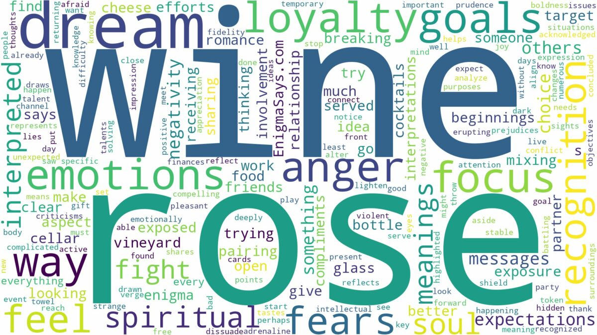 dream about rose wine and related dreams with their meanings in a word cloud