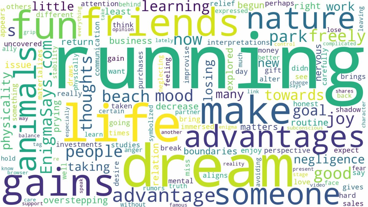 dream of running for fun and related dreams with their meanings in a word cloud