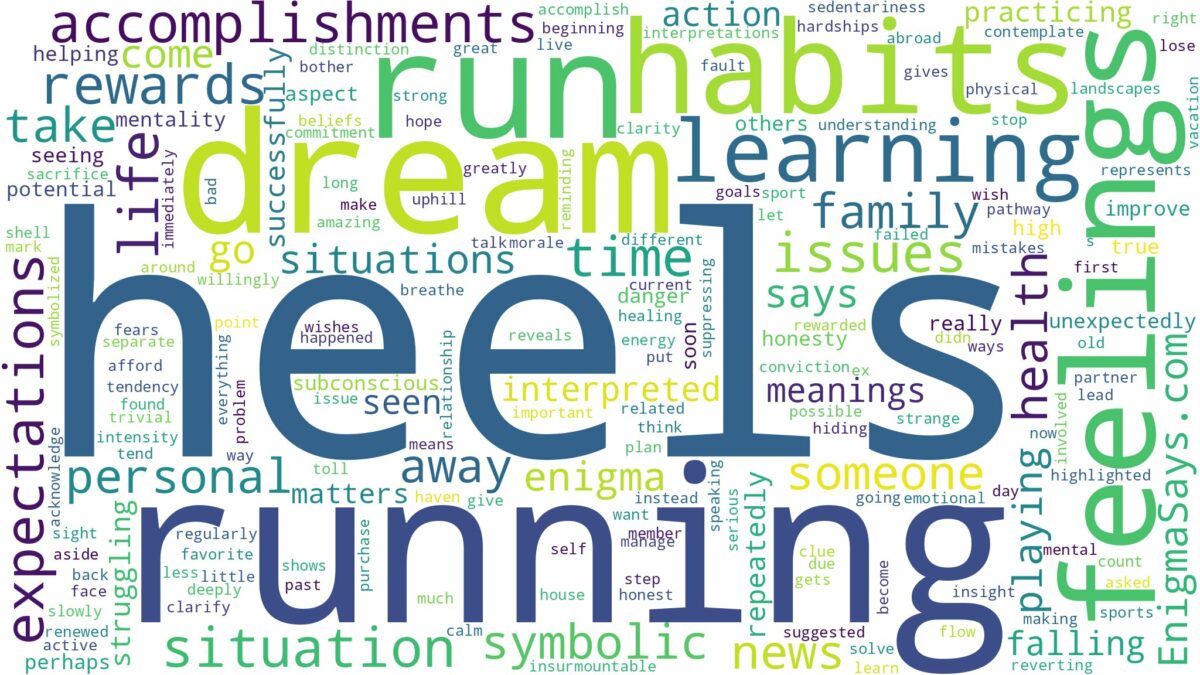 dream of running in heels and related dreams with their meanings in a word cloud