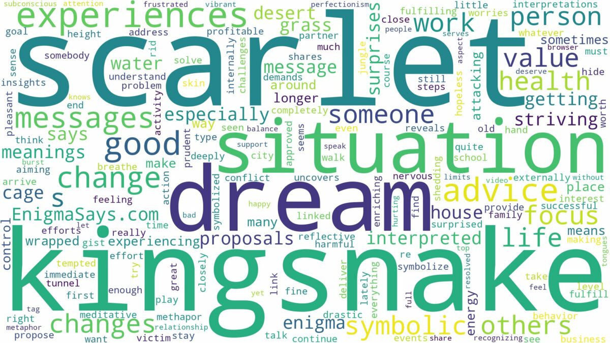 dream about scarlet kingsnake and related dreams with their meanings in a word cloud