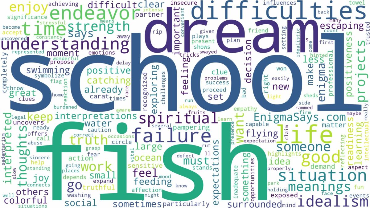 dream about school of fish and related dreams with their meanings in a word cloud