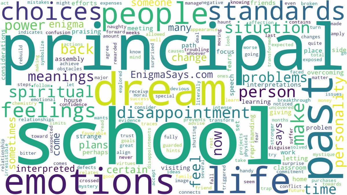 dream about school principal and related dreams with their meanings in a word cloud