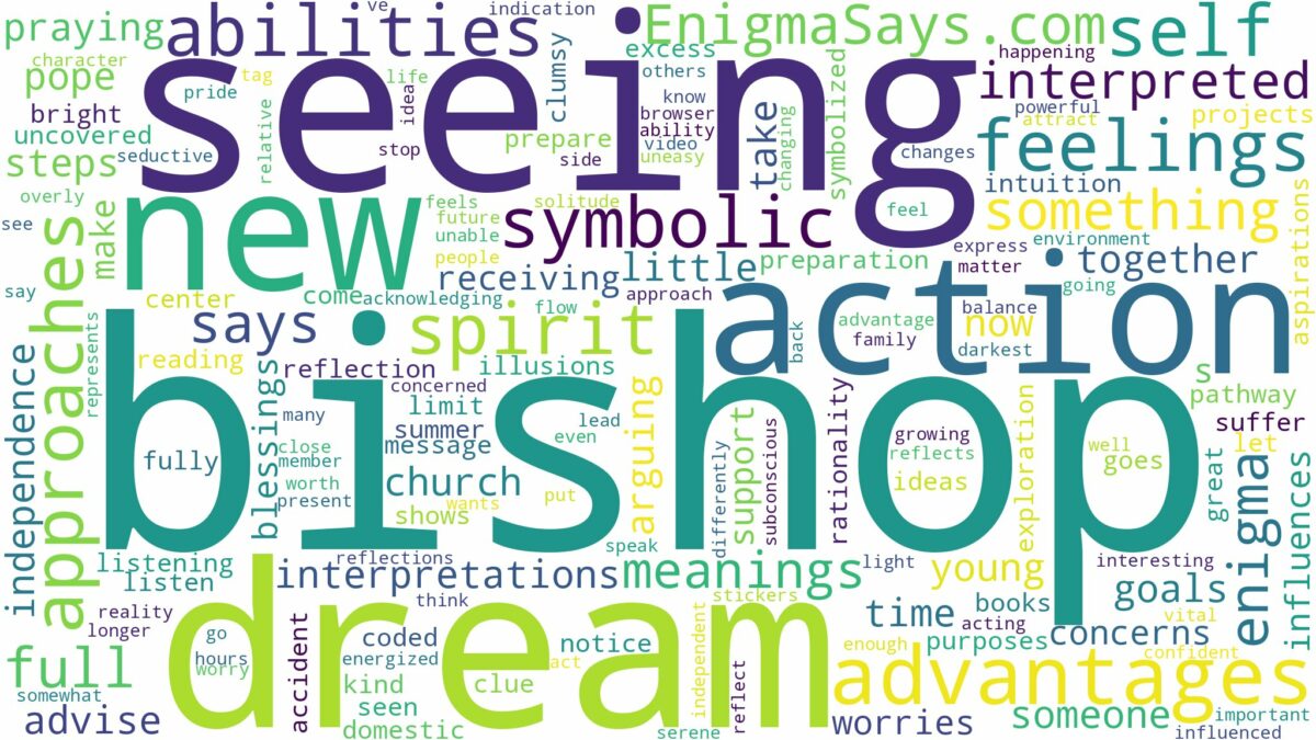 dream of seeing a bishop and related dreams with their meanings in a word cloud