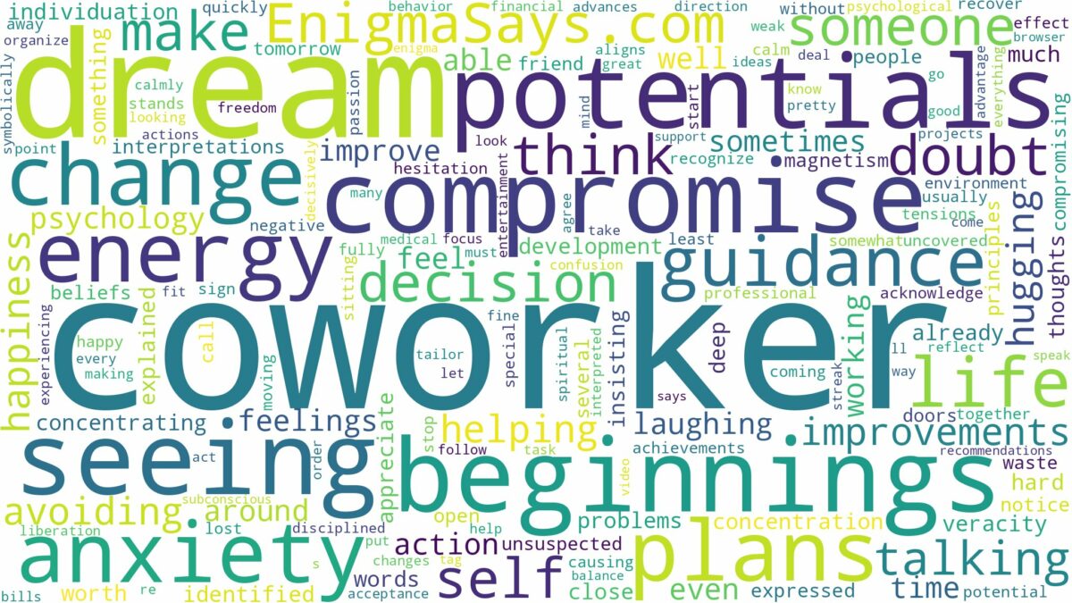 dream of seeing a coworker and related dreams with their meanings in a word cloud