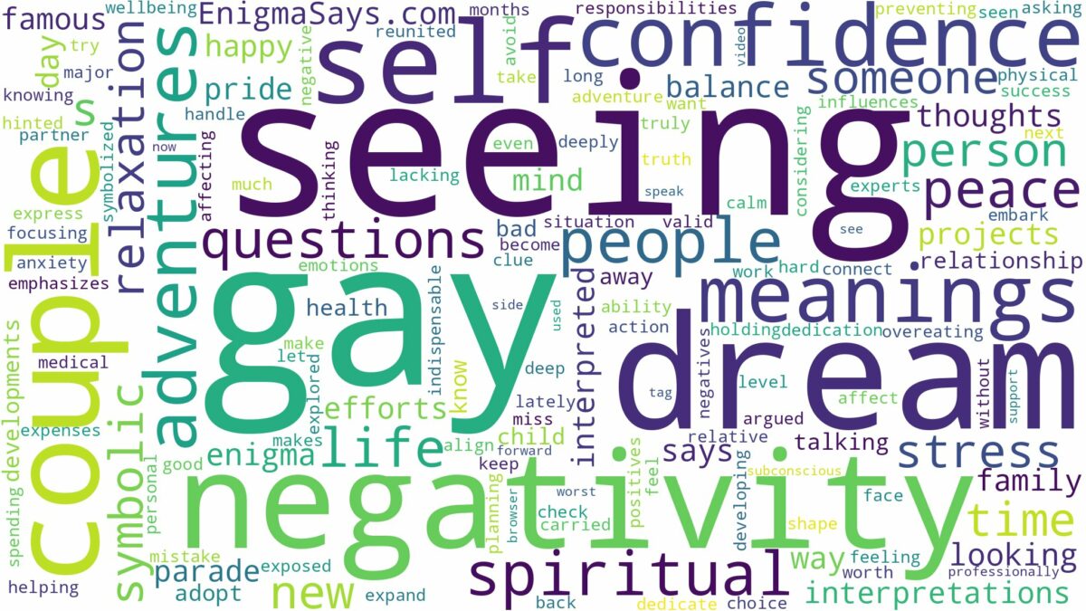 dream of seeing a gay and related dreams with their meanings in a word cloud