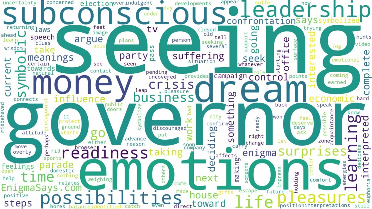 dream of seeing a governor and related dreams with their meanings in a word cloud