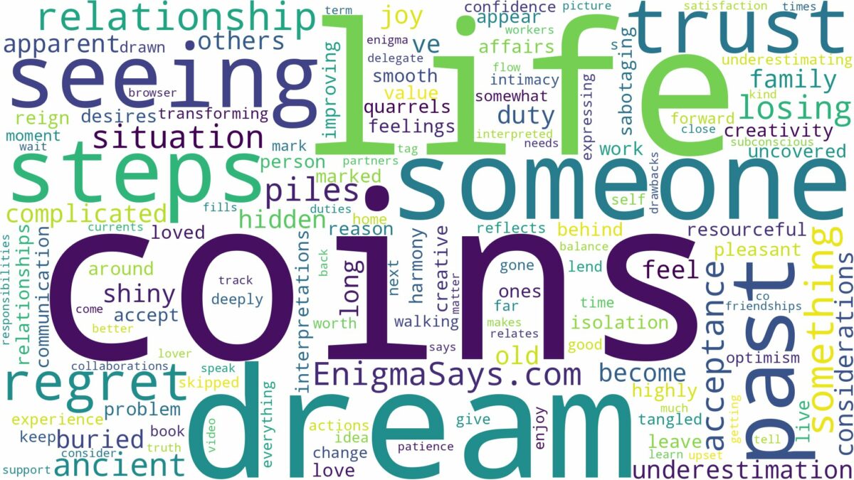 dreaming of seeing a lot of coins and related dreams with their meanings in a word cloud