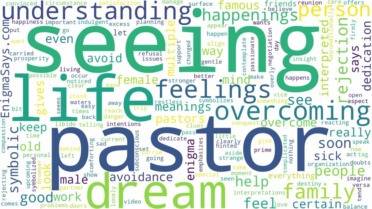 dream of seeing a pastor and related dreams with their meanings in a word cloud