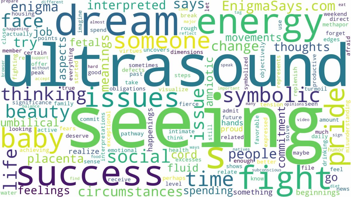 dream of seeing an ultrasound and related dreams with their meanings in a word cloud