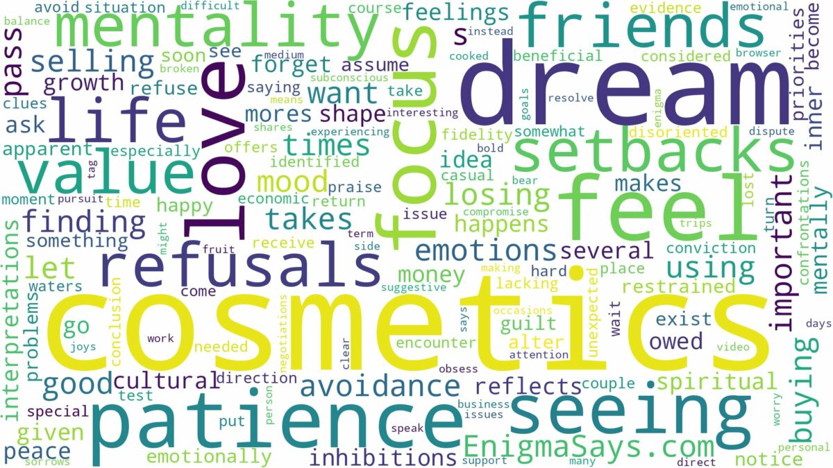 dream of seeing cosmetics and related dreams with their meanings in a word cloud