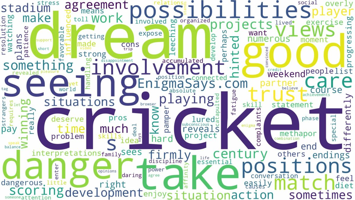 dream of seeing cricket and related dreams with their meanings in a word cloud