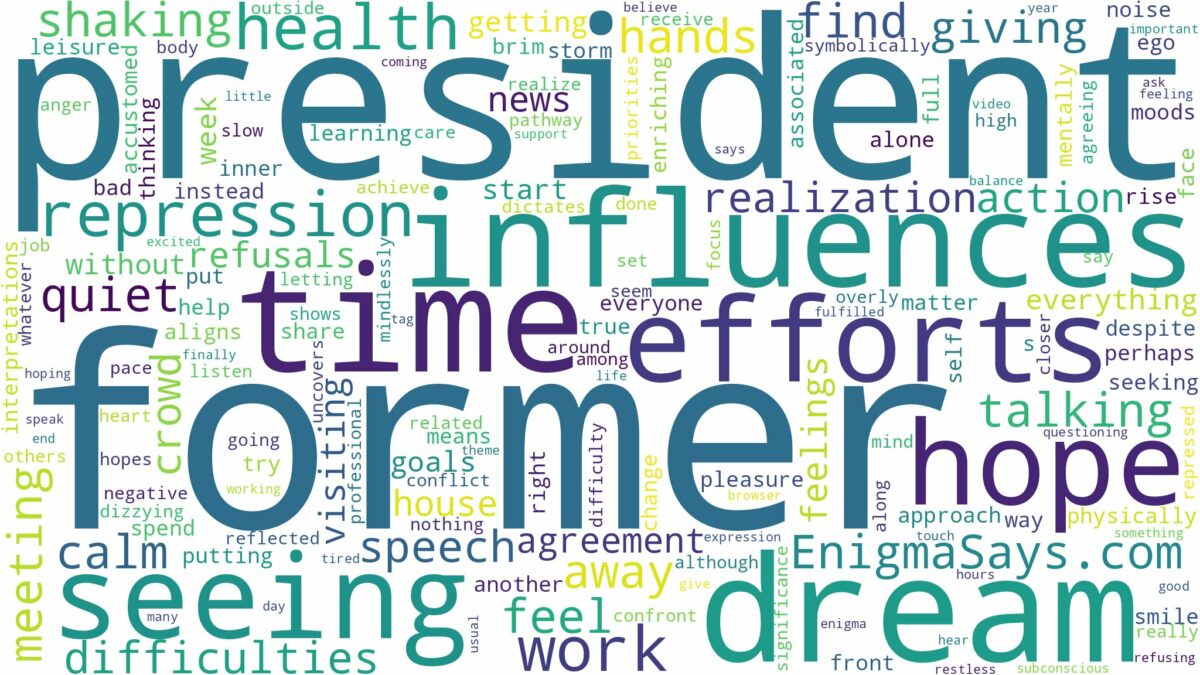 dreaming of seeing former president and related dreams with their meanings in a word cloud