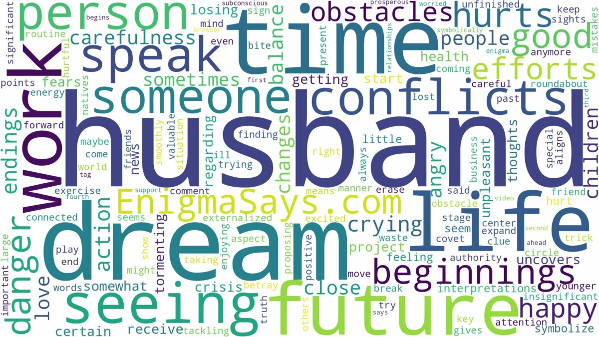 dream of seeing husband and related dreams with their meanings in a word cloud