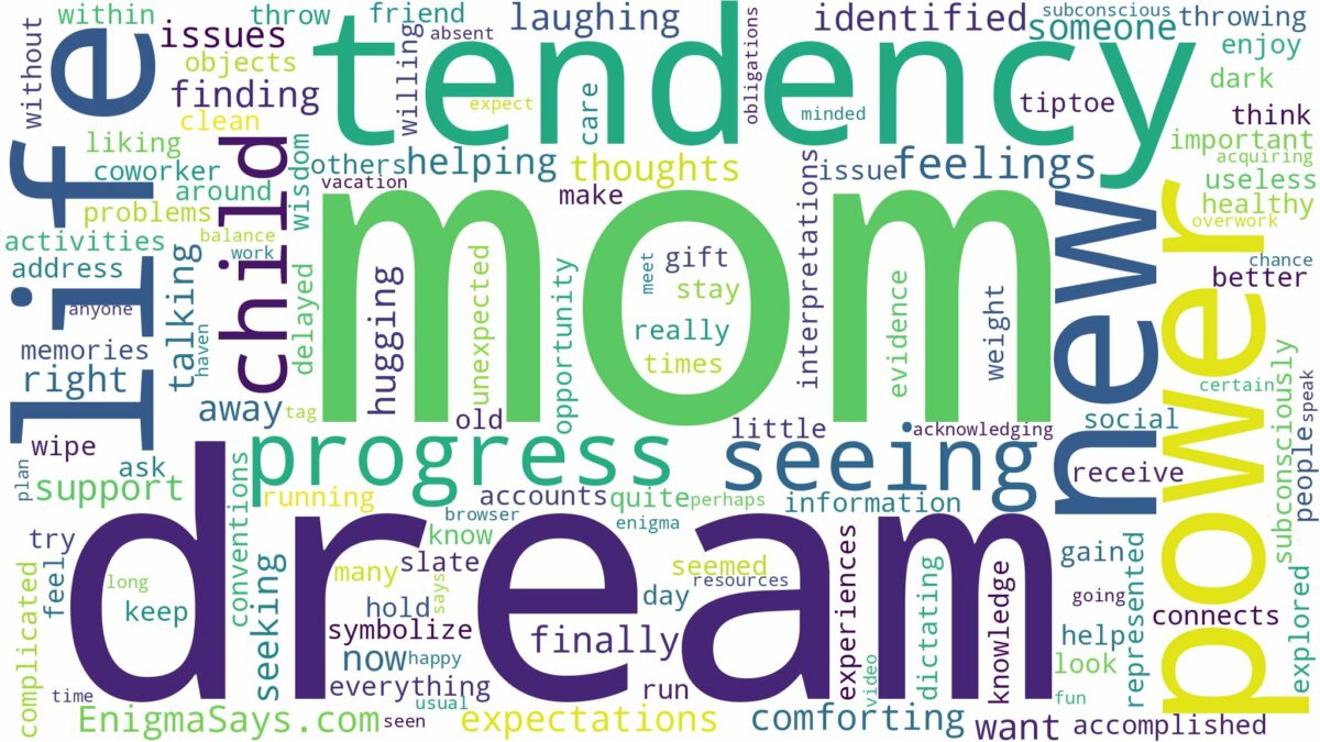 dream of seeing mom and related dreams with their meanings in a word cloud