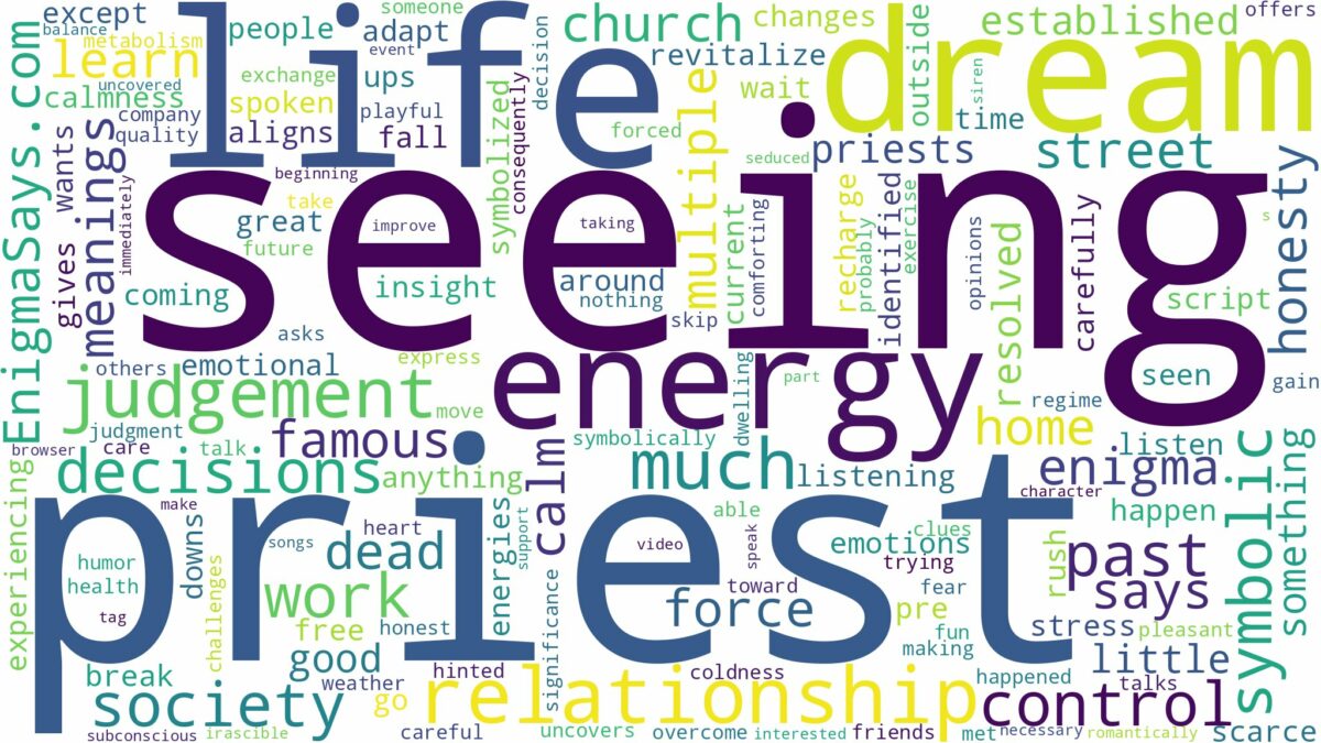 dream of seeing priest and related dreams with their meanings in a word cloud